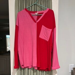 JODIFL Orange and Pink Boxy Blouse